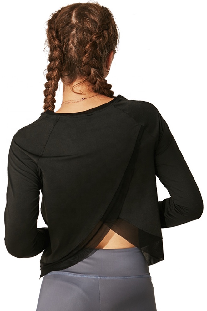 Bluza sport super-soft V-Back Black